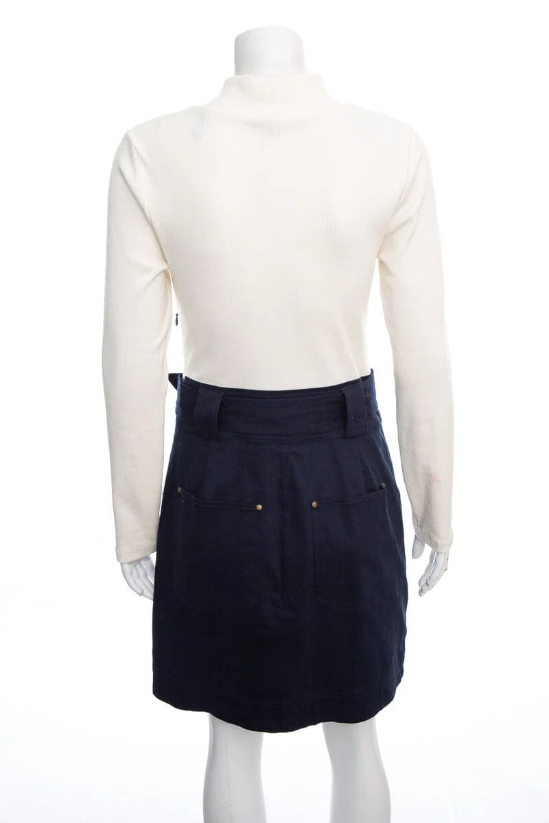 Veronica Beard Cream & Navy Dress SZ S - Image 3