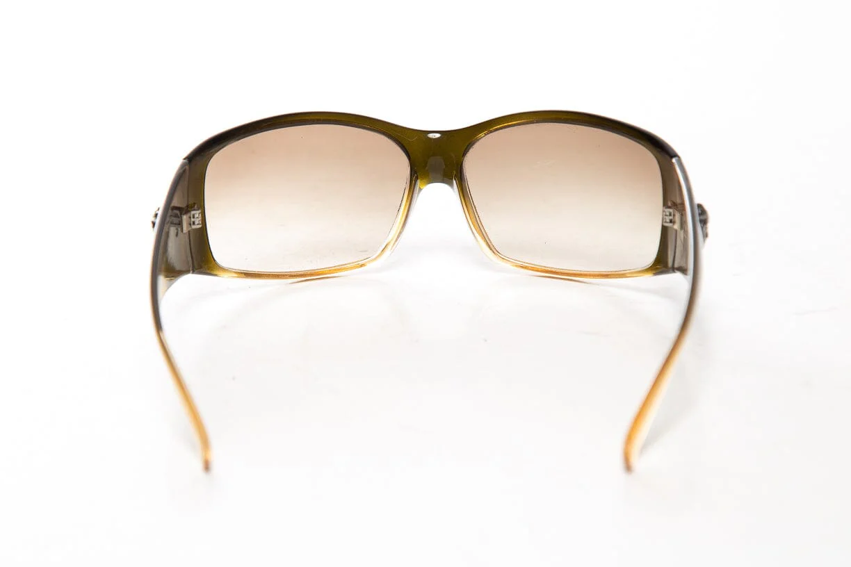 Versace Black and Brown Ombre Sunglasses - Image 4