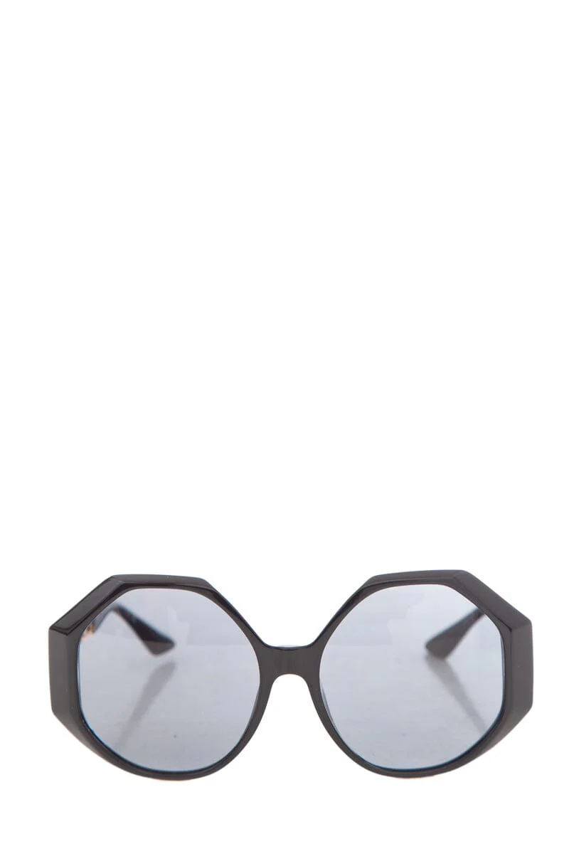 Versace Black Large Circle Sunglasses - Image 2