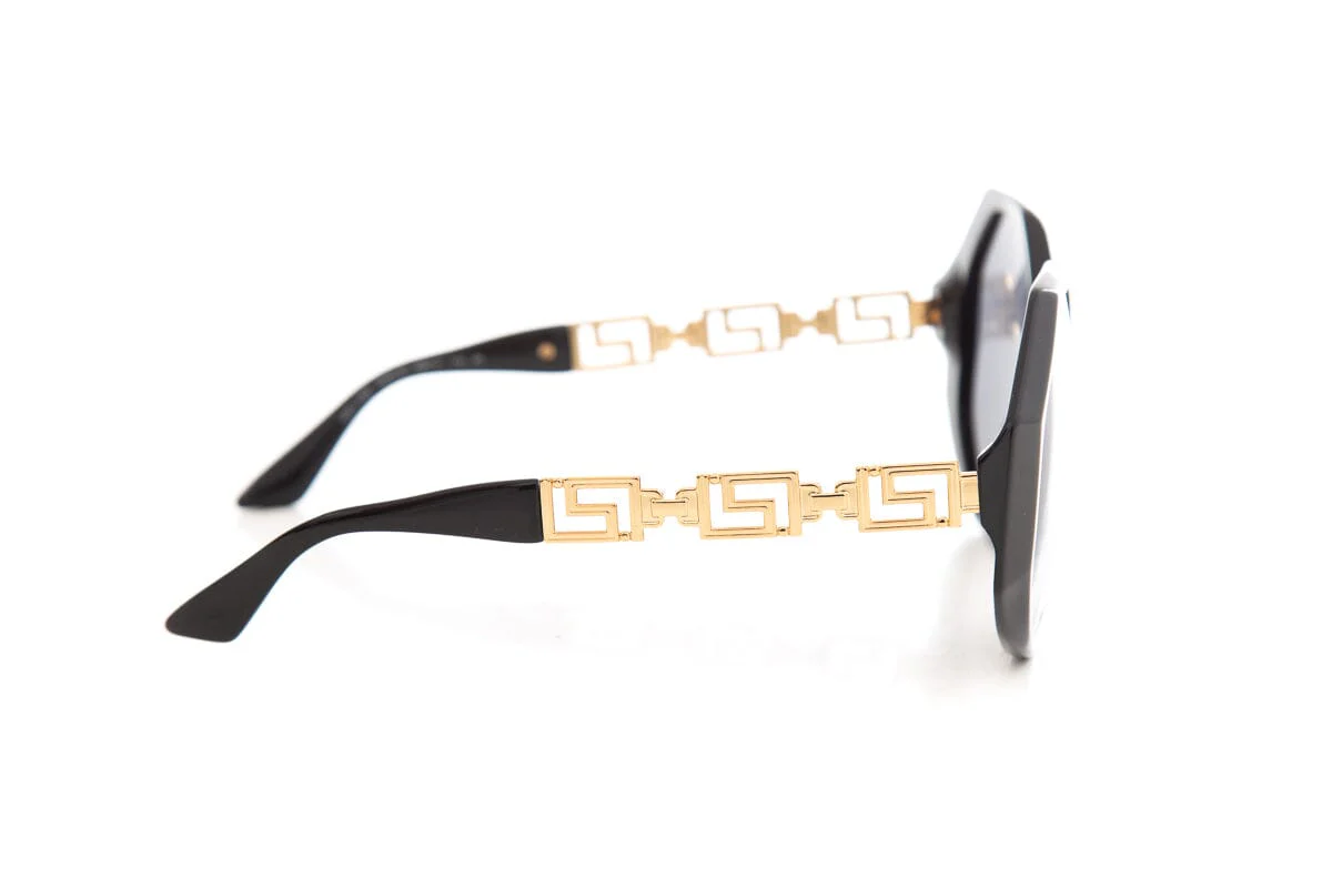 Versace Black Large Circle Sunglasses - Image 3