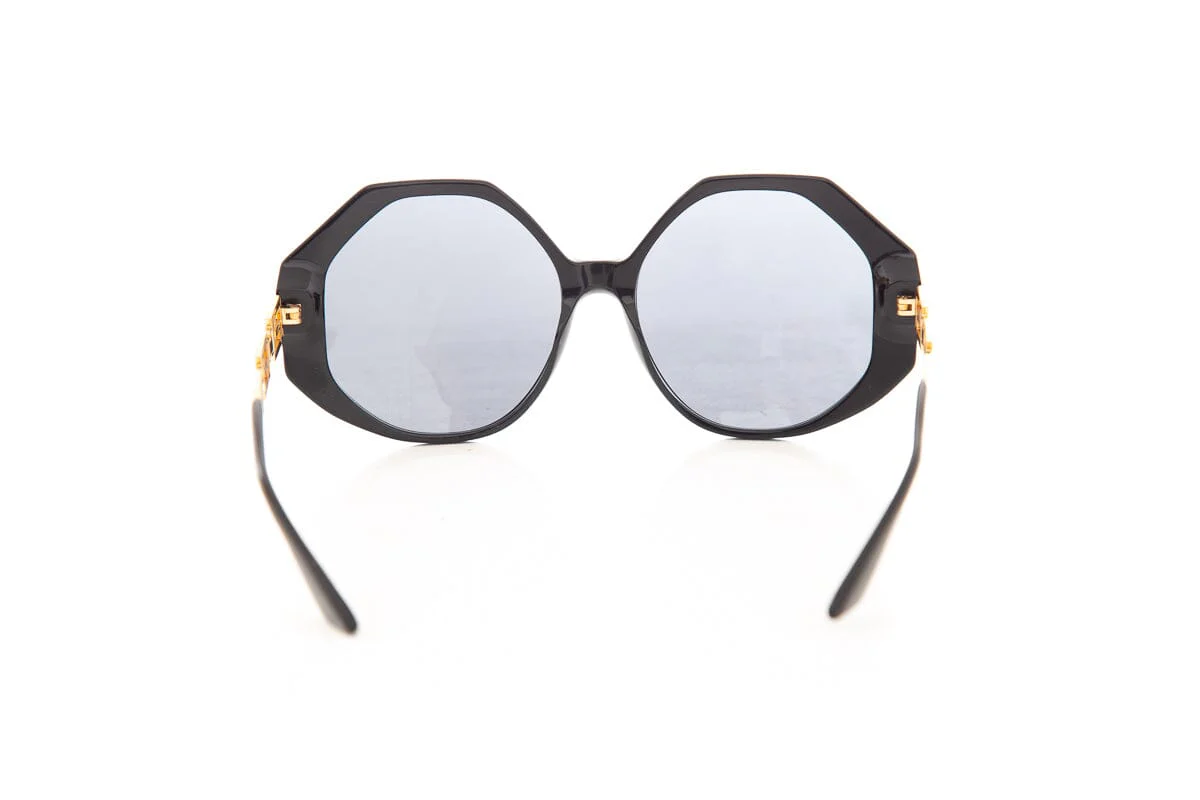 Versace Black Large Circle Sunglasses - Image 4