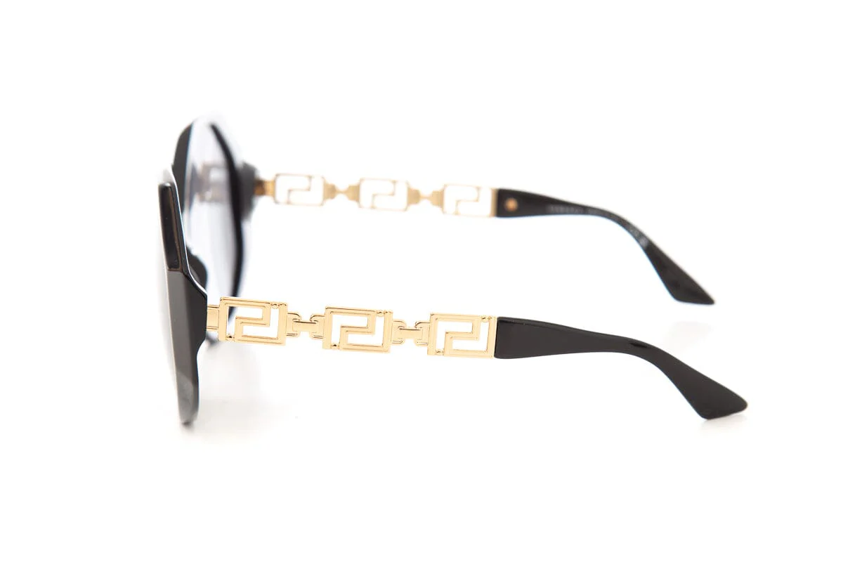 Versace Black Large Circle Sunglasses - Image 5
