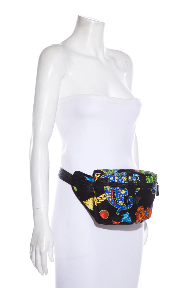 Versace Black & Multi Printed Fanny Pack - Image 2