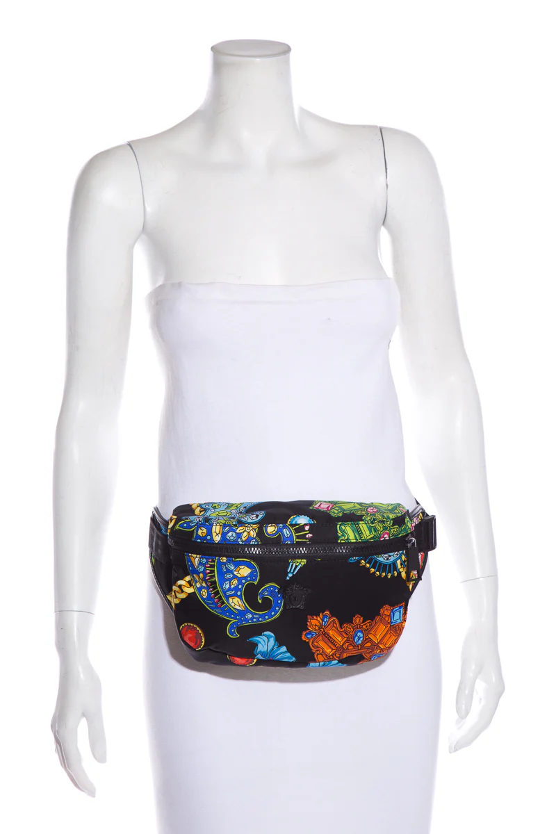 Versace Black & Multi Printed Fanny Pack - Image 3