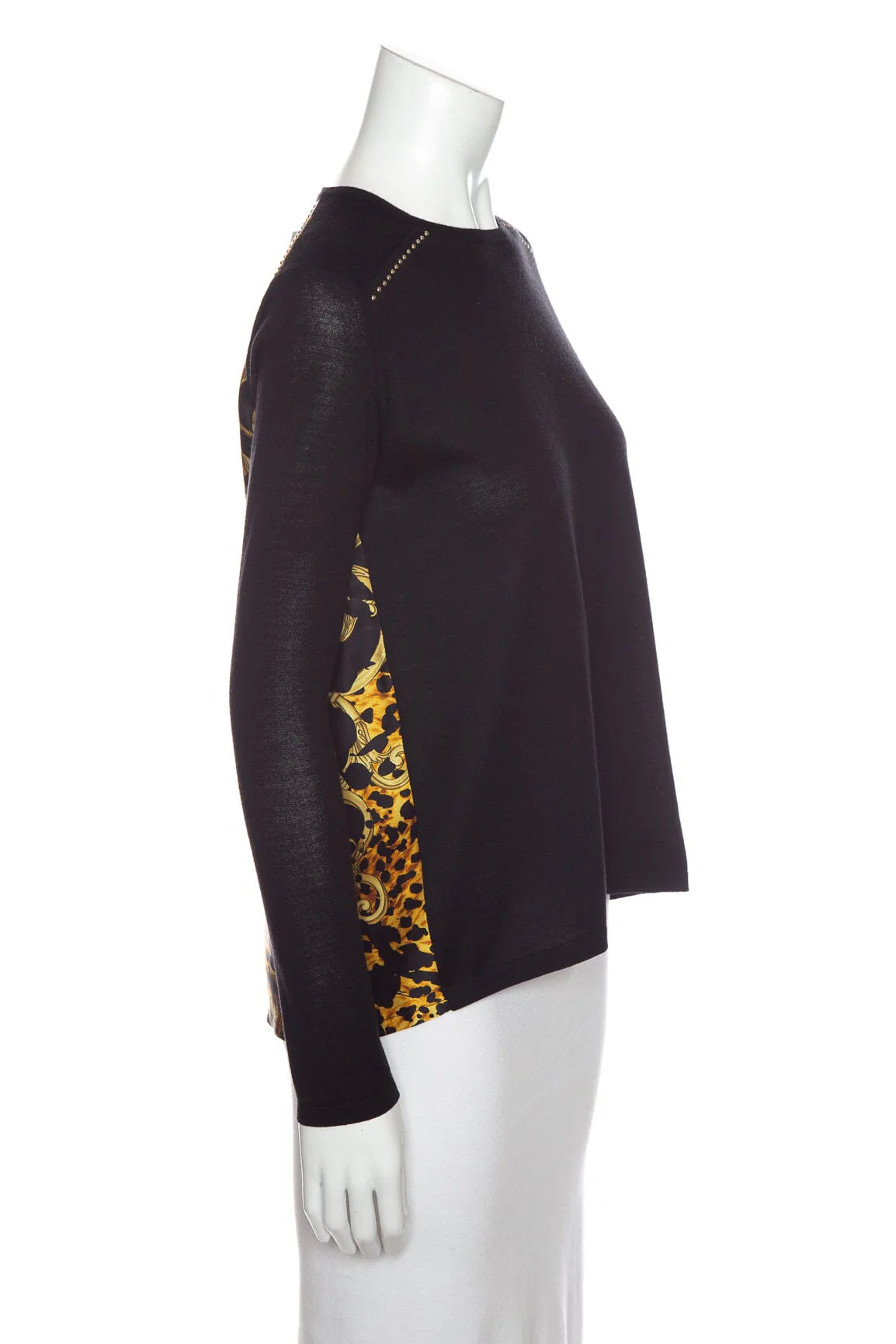 Versace Black Wool and Silk Sweater SZ 38 - Image 2