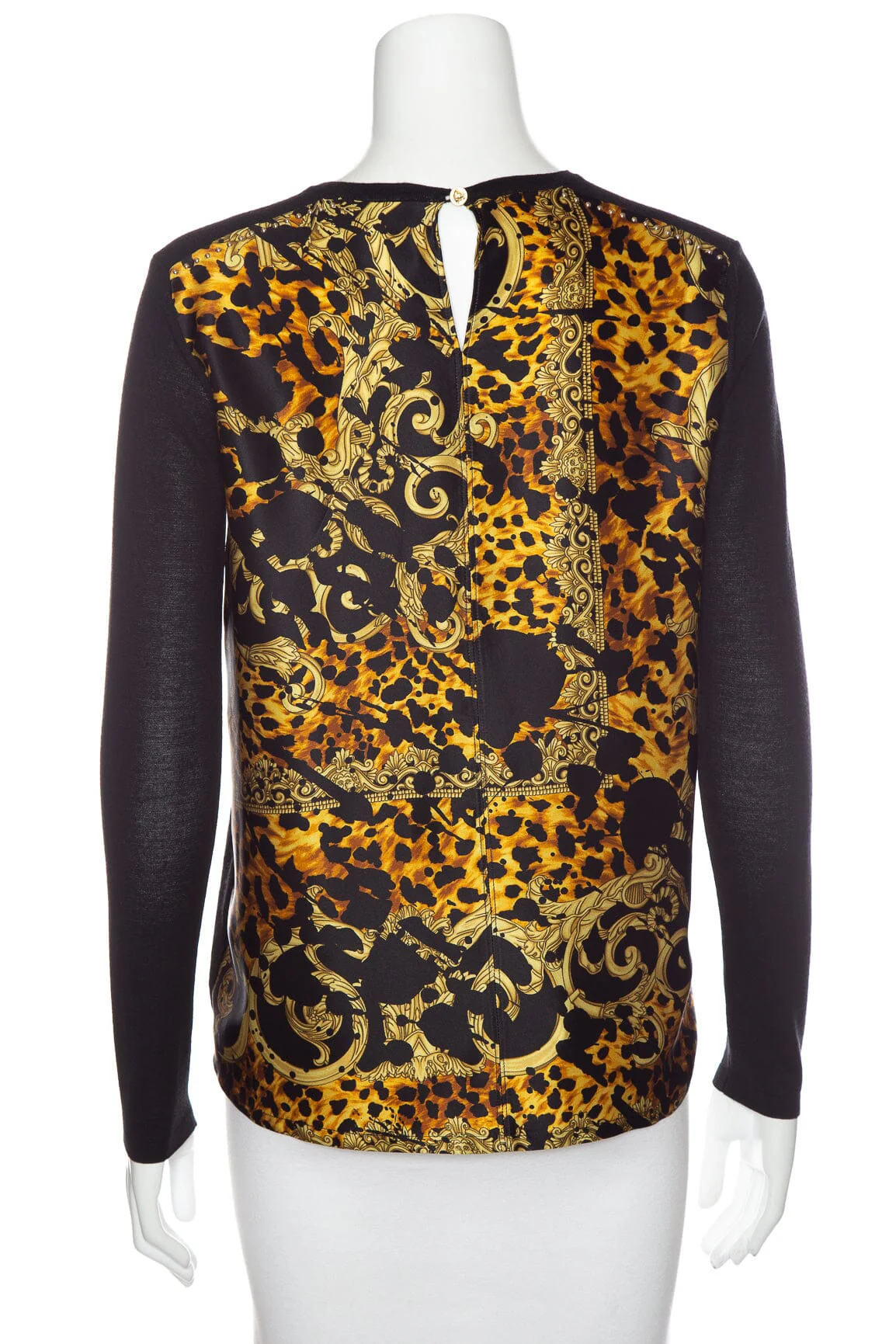 Versace Black Wool and Silk Sweater SZ 38 - Image 3