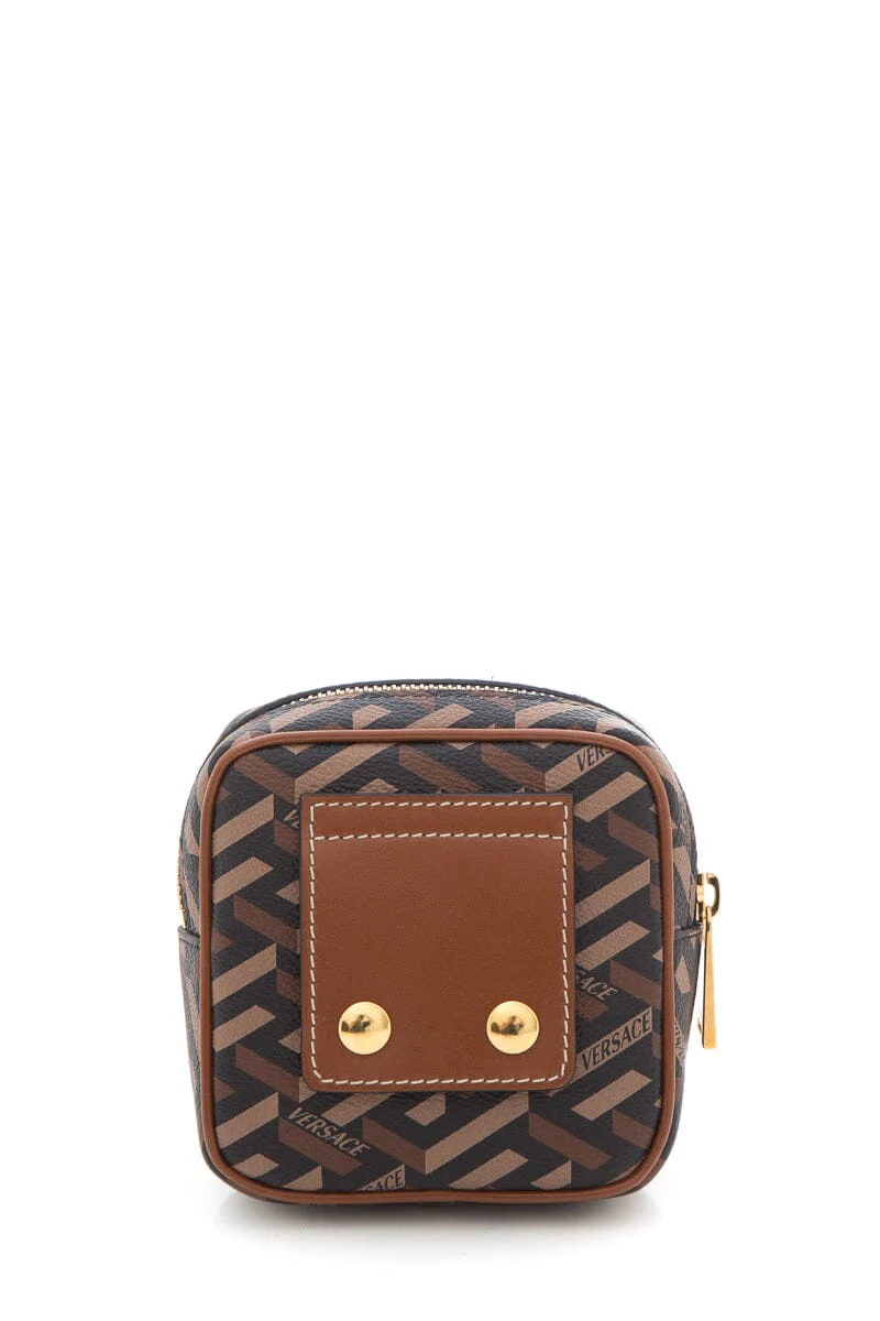 Versace Brown La Greca Monogram Wallet - Image 3