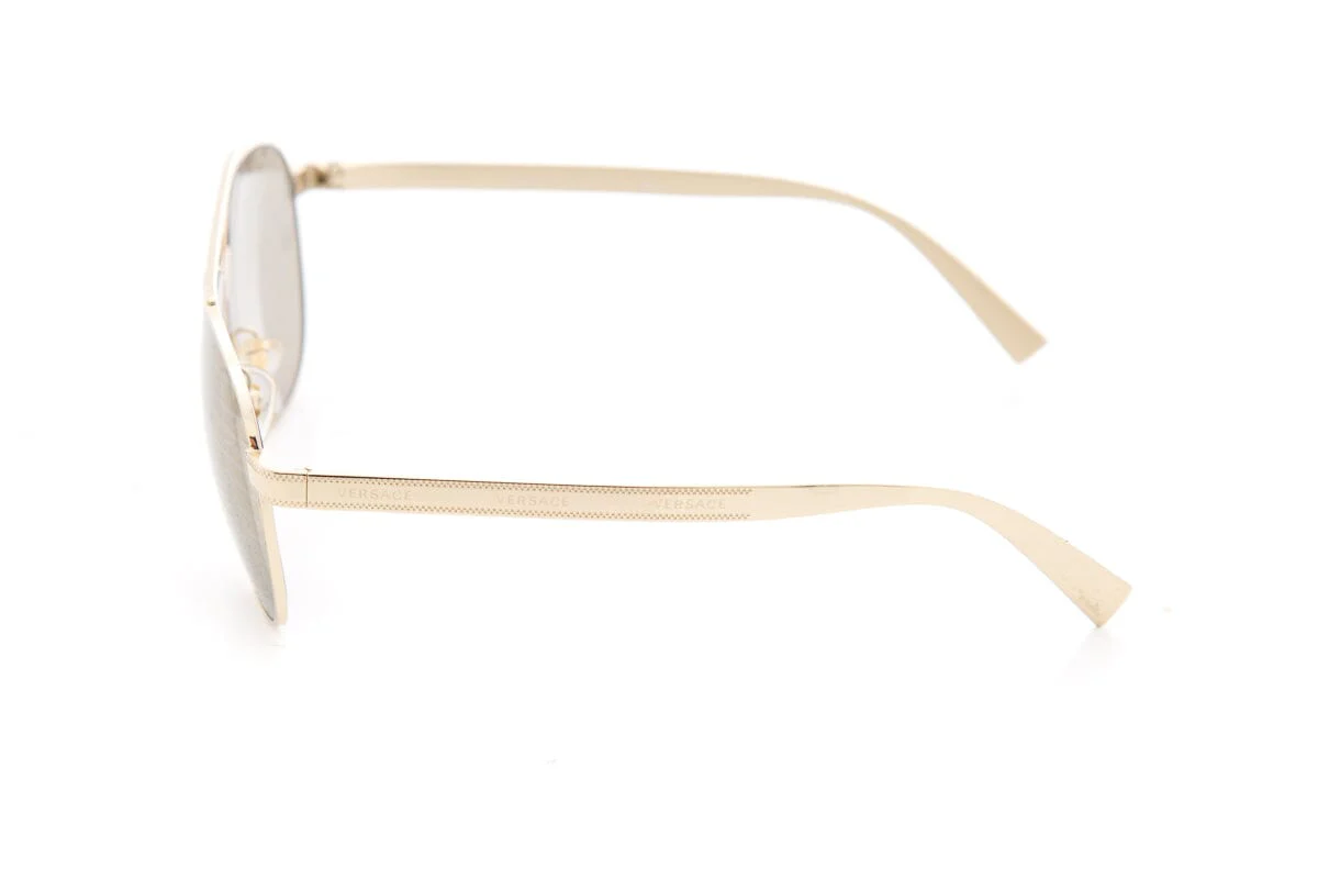 Versace Gold Logo Lens Aviator Sunglasses - Image 5