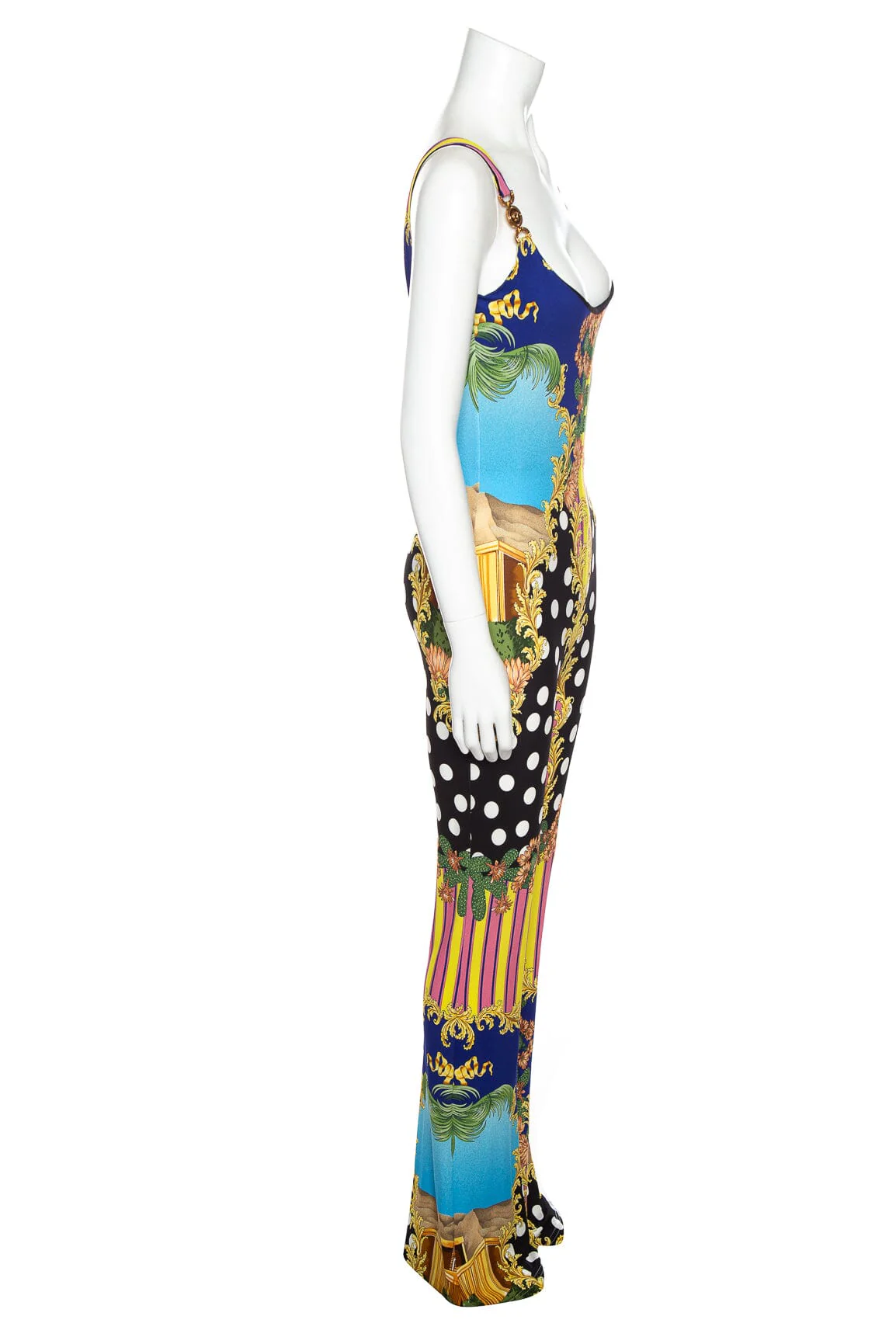 Versace Multicolor and Multiprinted Jumpsuit SZ 44 NWT - Image 2
