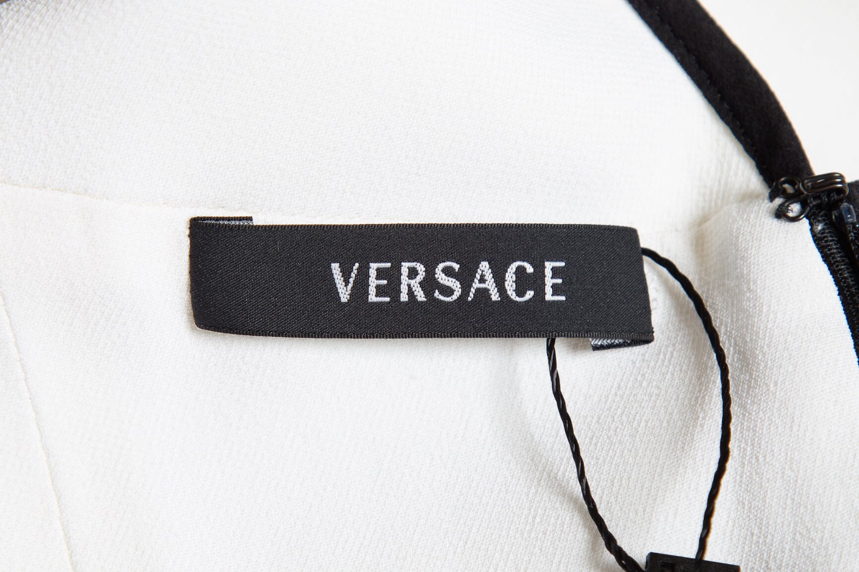 Versace White and Black Sleeveless Polka Dot Stud Dress SZ 40 - Image 4