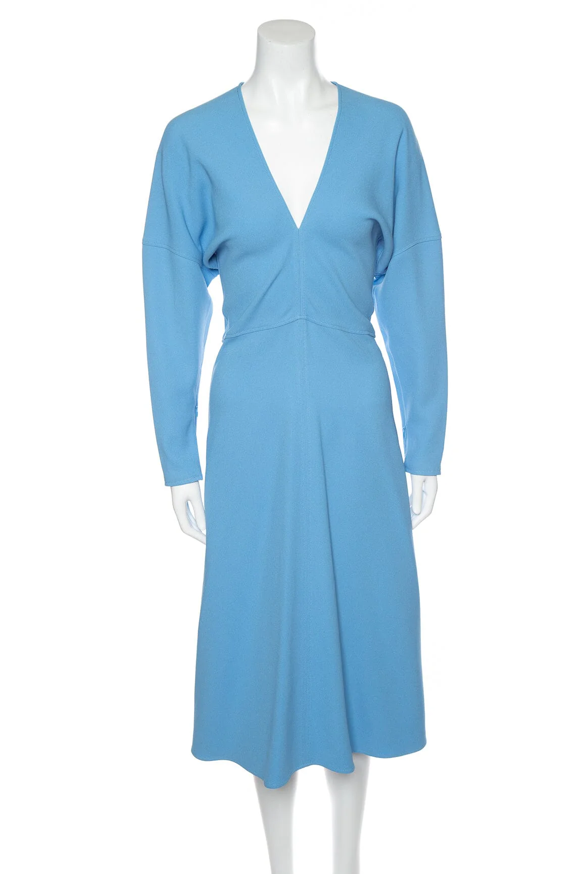 Victoria Beckham Baby Blue V Neck Dress SZ 4