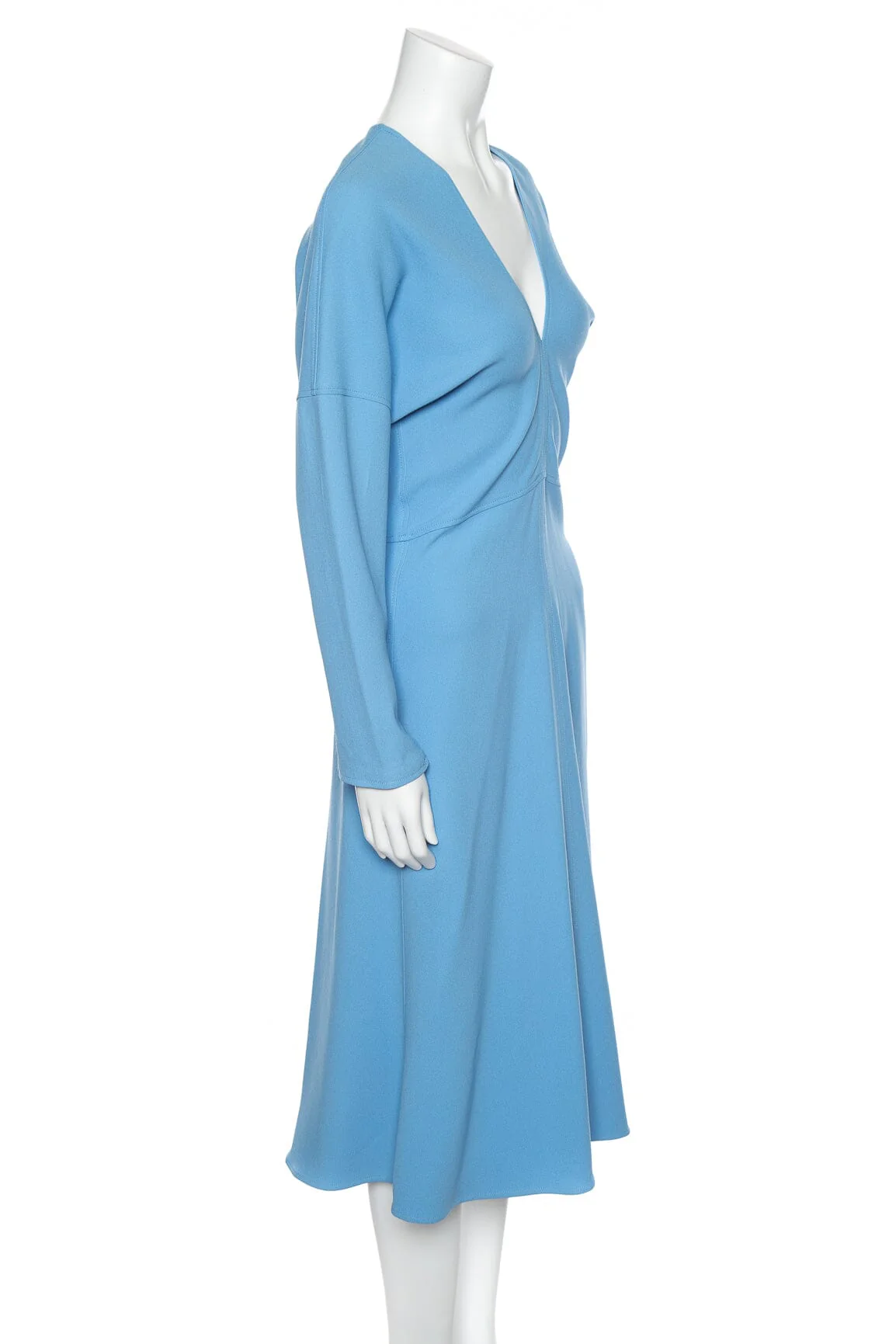 Victoria Beckham Baby Blue V Neck Dress SZ 4 - Image 2