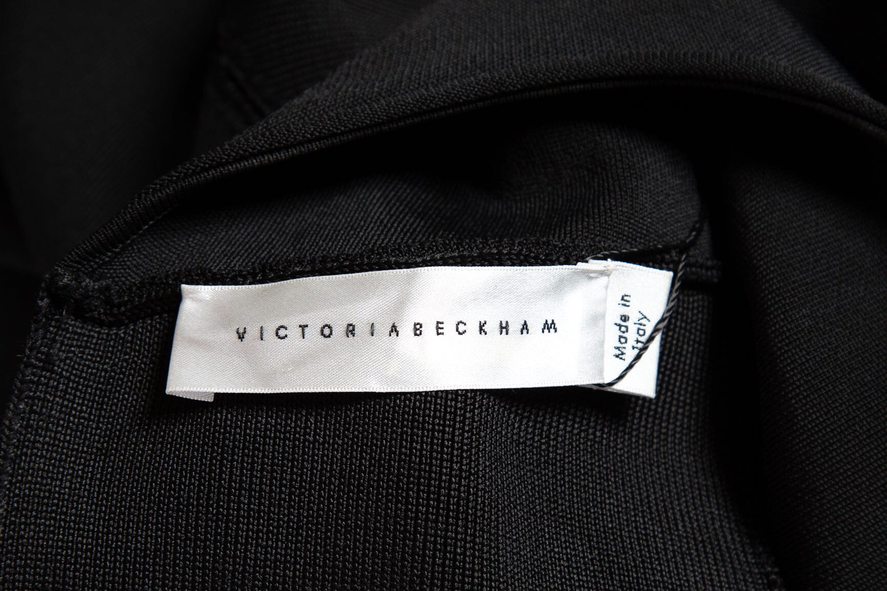 Victoria Beckham Black Ribbed Sleeveless Dress SZ 3 - Image 4