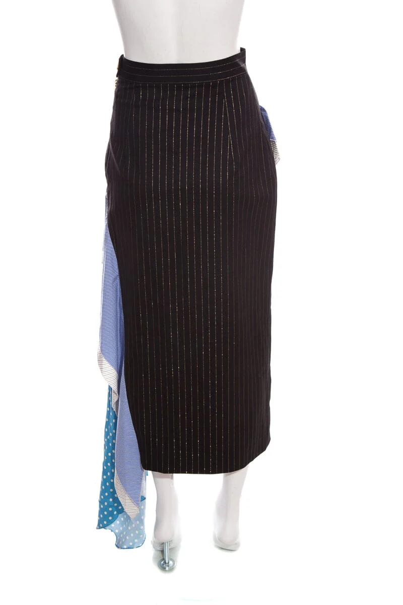 Walk Of Shame Pinstripe Multi Panel Skirt SZ 0 - Image 3