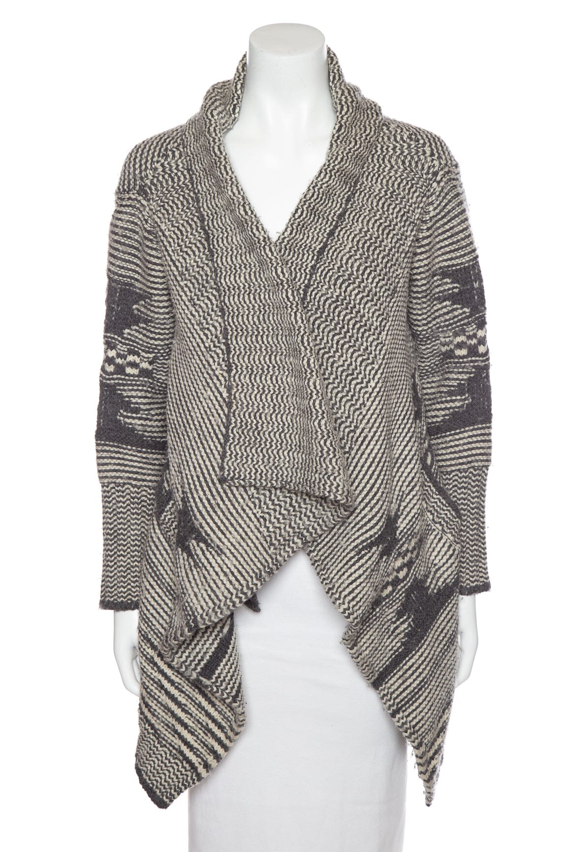 Yigal Azrouel Gray and Multi Open Cardigan SZ M