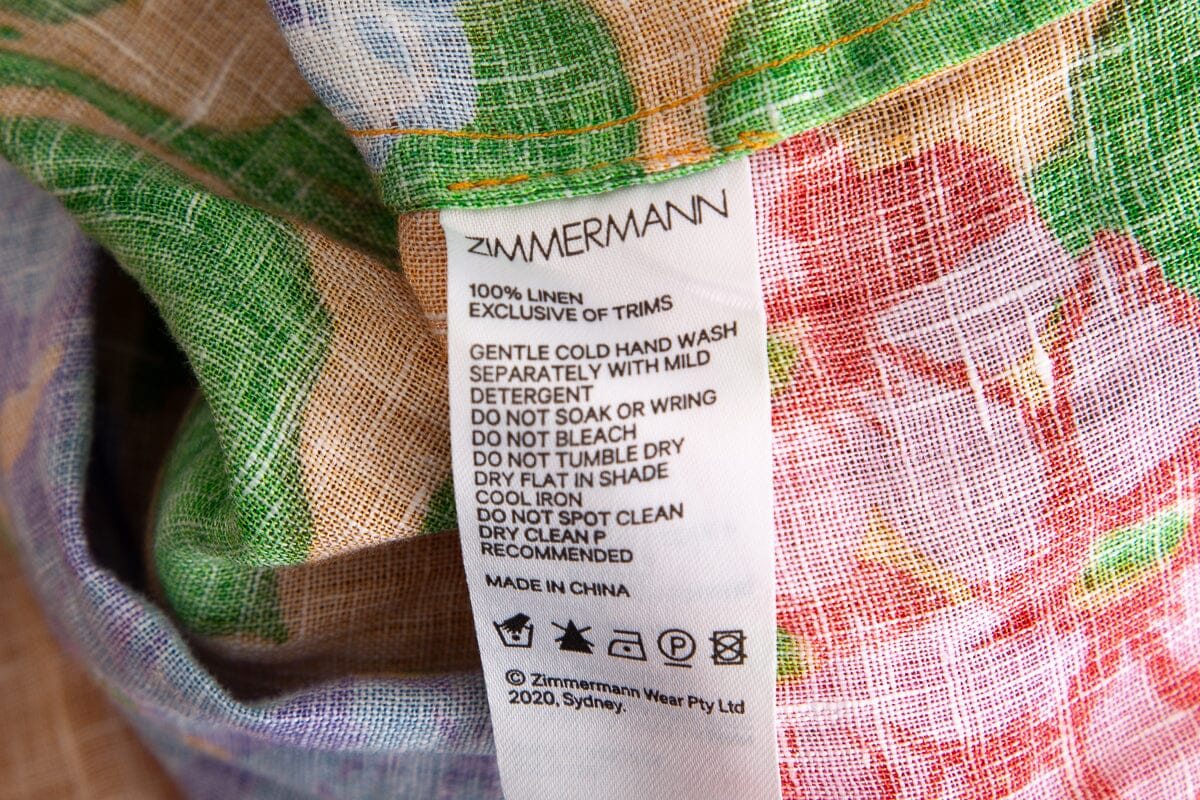 Zimmermann Multicolor Floral Off The Shoulder Dress with Tie Waist SZ 0 - Image 4